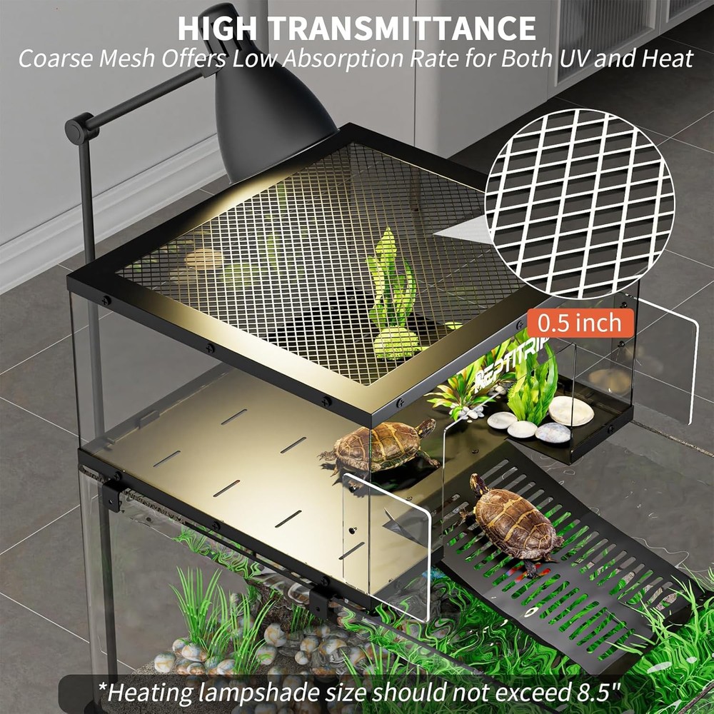 Turtle Basking Platform & Dock - Stainless Steel Turtle Ramp, Non-Slip Surface -
