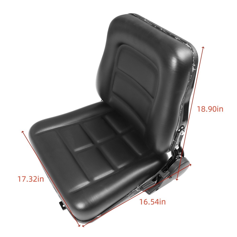 Black Tractor Excavator Seat Adjustable Angle Back With Slide