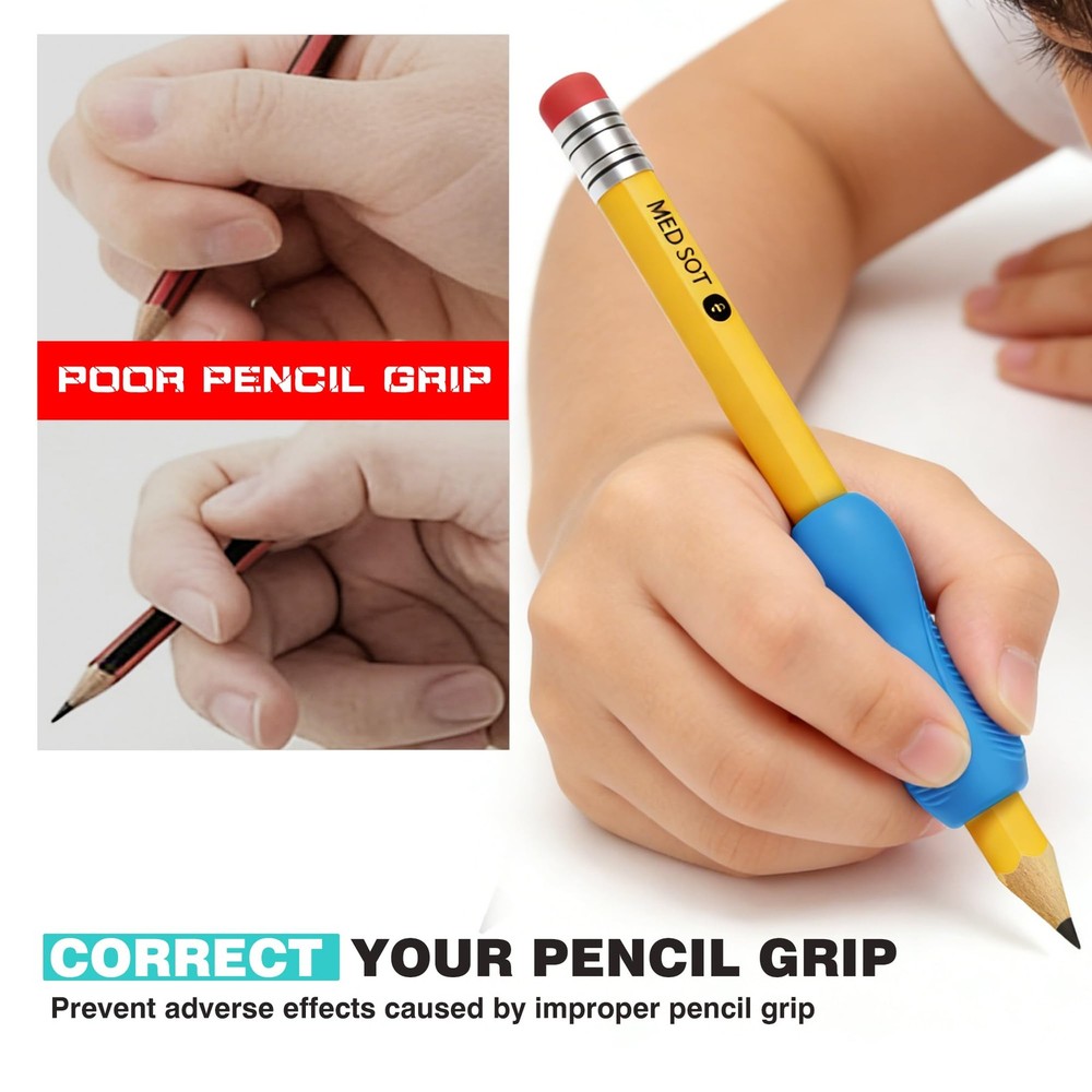 ELETIUO 6-Pack Pencil Grips,Ergonomic Triangular Design with Assorted Colors
