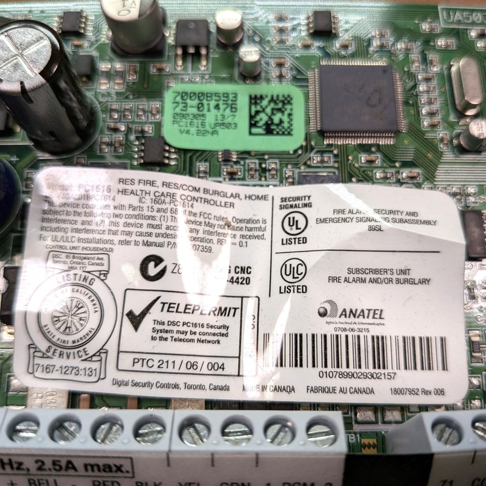 DSC PC1616 V4.22NA ALARM CONTROL BOARD