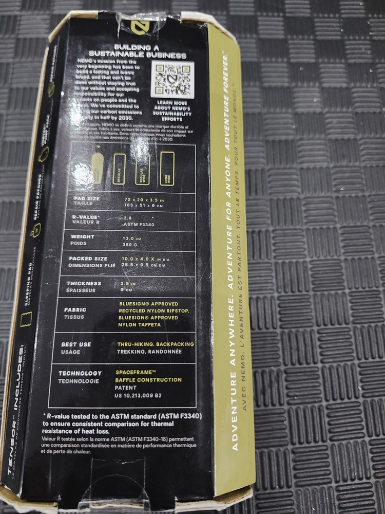 Nemo Tensor Trail Ultralight Insulated Sleeping Pad, Regular Mummy 72x20"