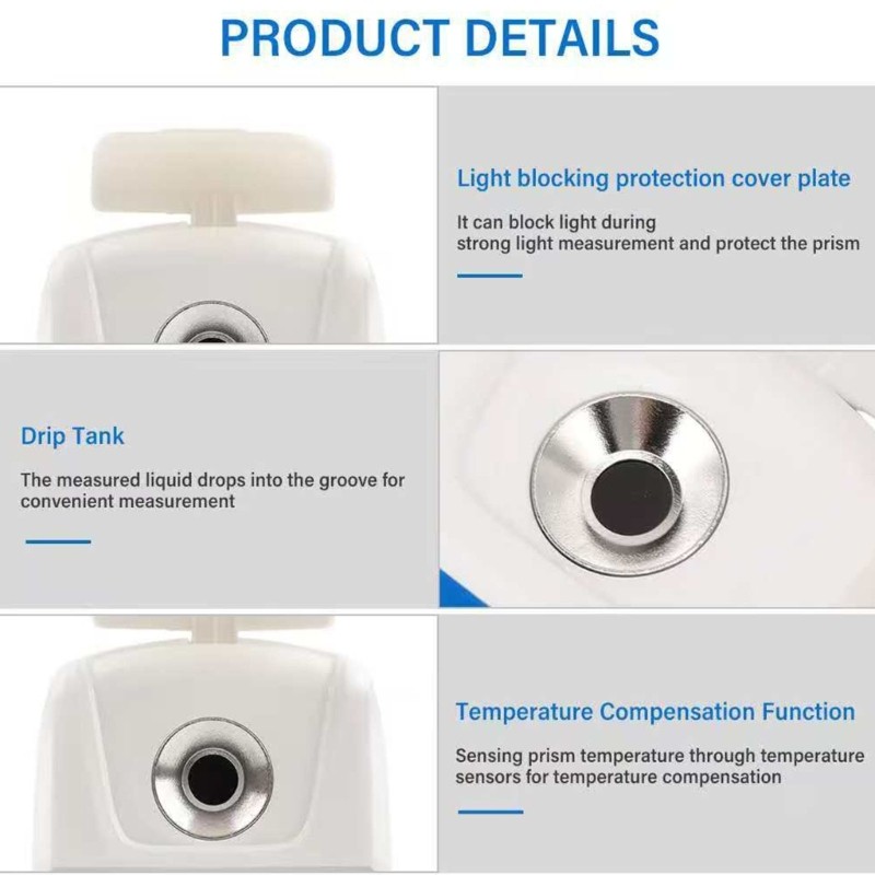 Backlight Digital Refractometer Battery Powered 0-55% for Sugar Sugar Testing