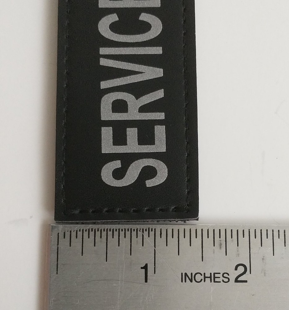 Service Dog Patch Reflective Hook and Loop Black ~4.4" x 1.5"