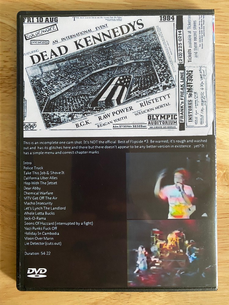 Dead Kennedys - Knock at Your Front Door Live DVD Bulk Item LOT Jello Biafra