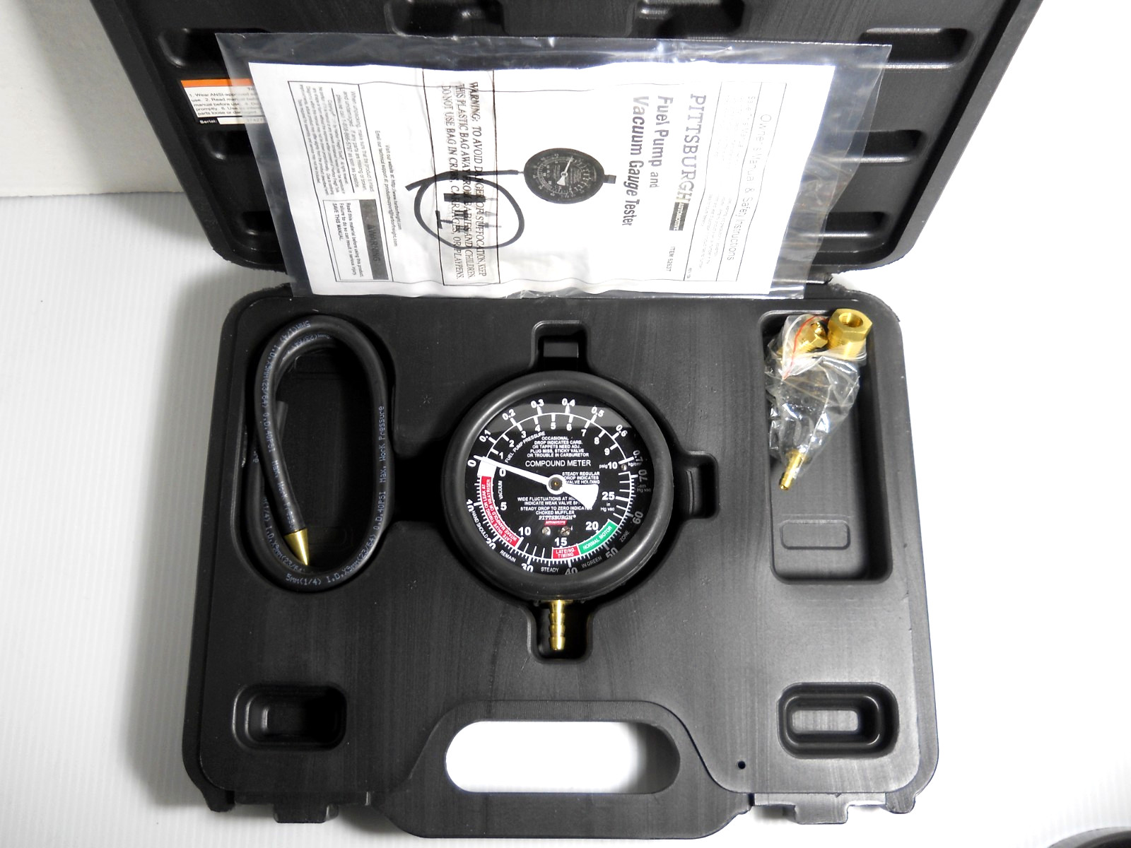 Pittsburgh Automotive Fuel Pump and Vacuum Gauge Tester Kit #62637
