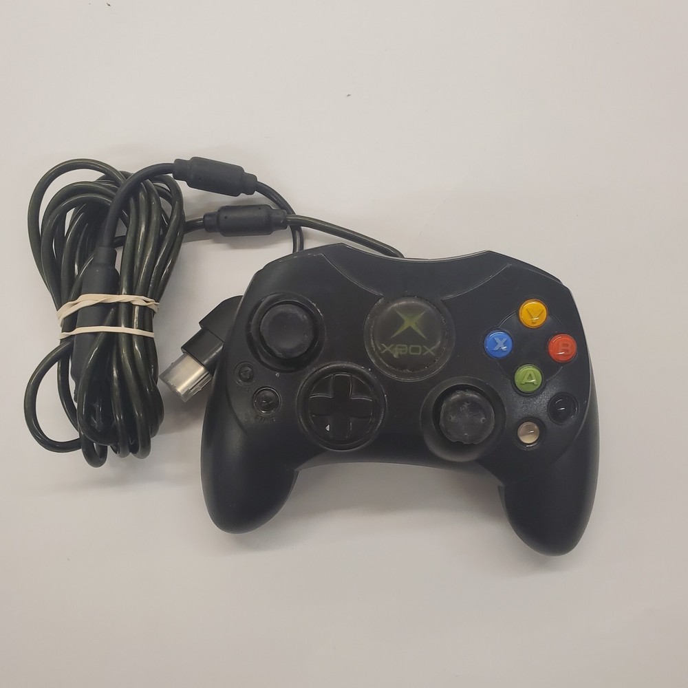 "B" Original Xbox Controller S type Wired Black Official OEM With Breakaway