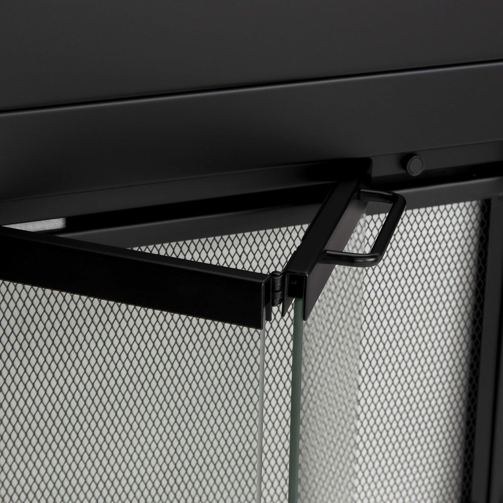 AT-1001 1111 Fireplace Screen, Black Medium