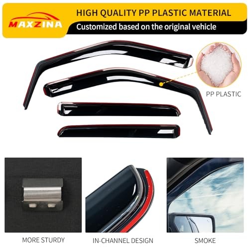Extended Visor Rain Guards Compatible with 2015+ F150 (Extended Version)