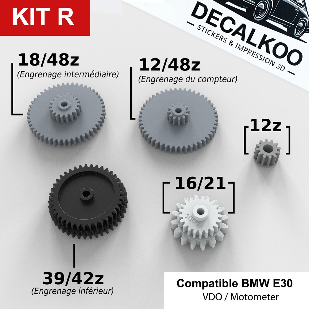 [Kit R] Complete Speedometer Gear Kit – BMW E30 VDO / MotoMeter km/h