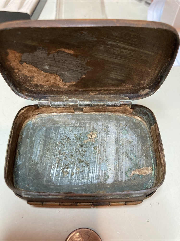 Westeras Brass Rectangle Snuff Box Antique