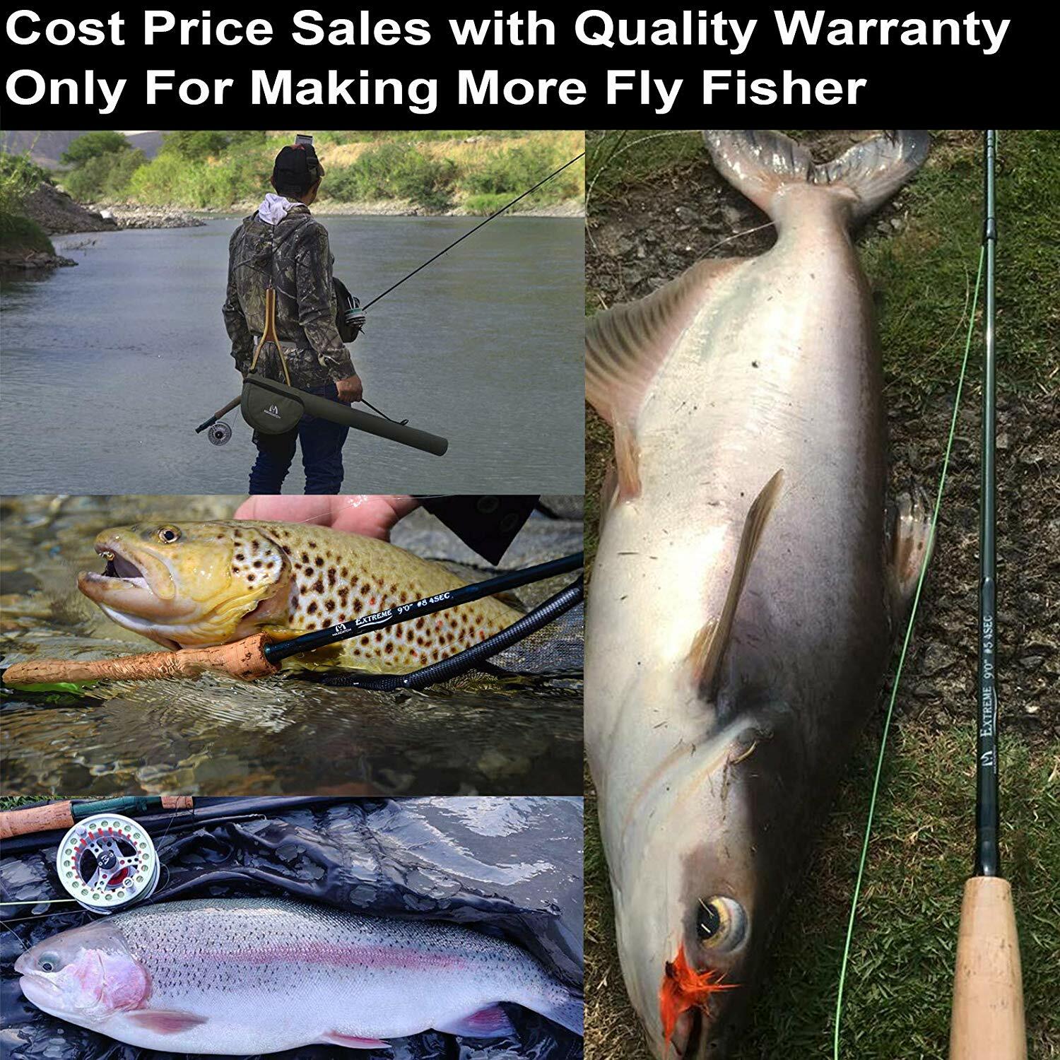 Maxcatch Extreme 3/4/5/6/7/8WT Fly Fishing Rod Combo, Fly Reel,Line,Flies Outfit