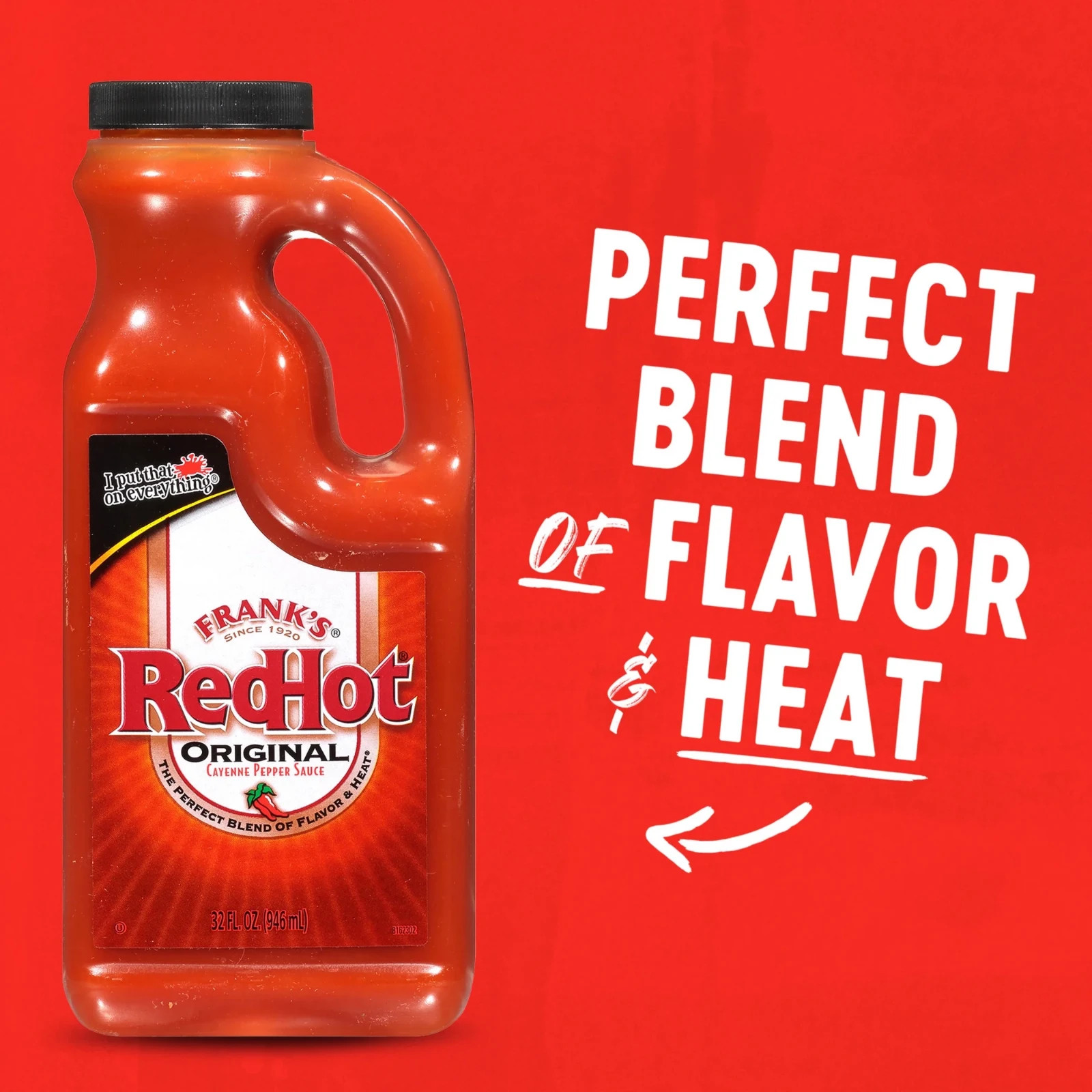 Frank's RedHot Kosher Original Cayenne Pepper Hot Sauce, 32.0 fl oz Jug.