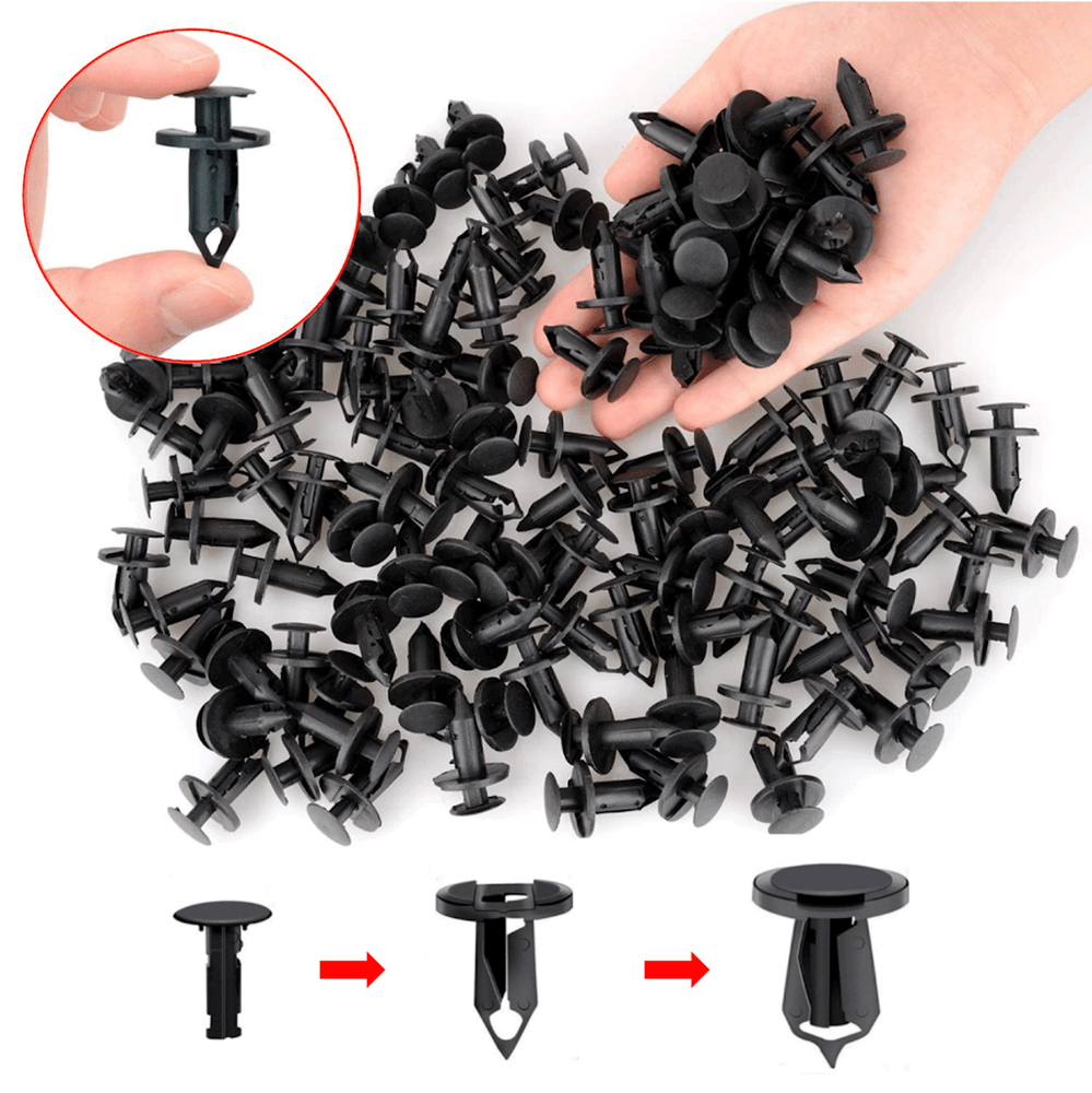 120PCS 8mm Bumper Clips Retainer Auto Car Plastic Rivets Fastener Fender Push