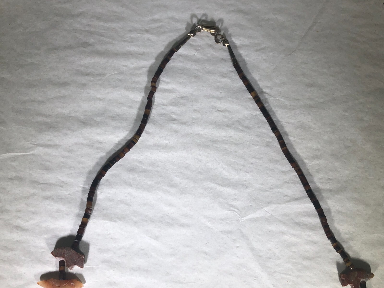 RARE VINTAGE ANTIQUE SOUTH WESTERN NATIVE AMERICAN HAND CARVED FETISH NECKLACE