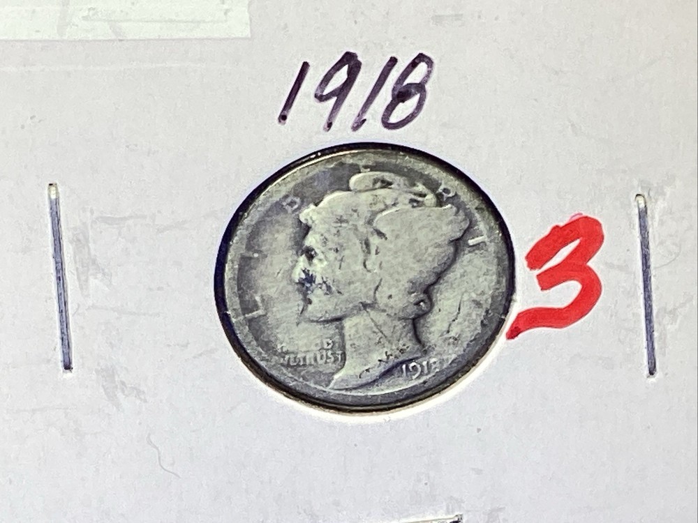 1918 MERCURY DIME