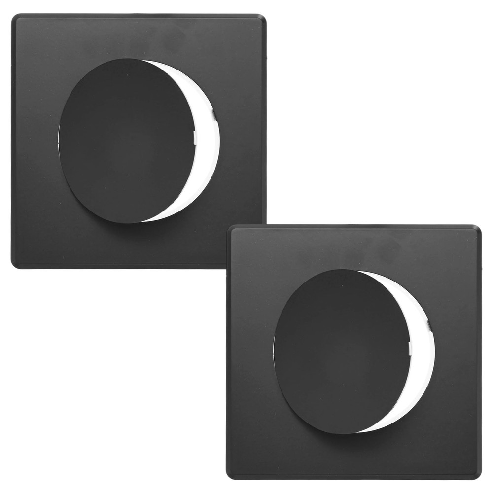 2-Pack Access Panel for Drywall, 4x4" Plastic Removable [Black, Round]