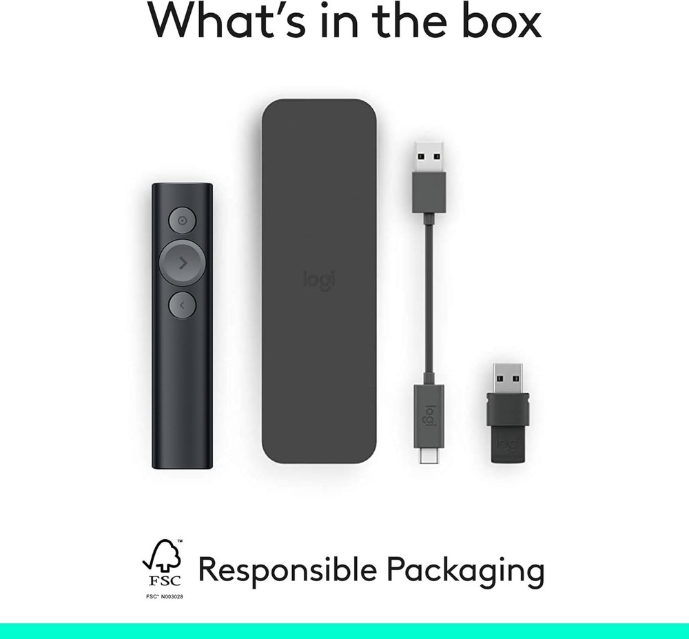 Logitech Spotlight Presentation Remote - 30m Bluetooth Clicker with Highlighting