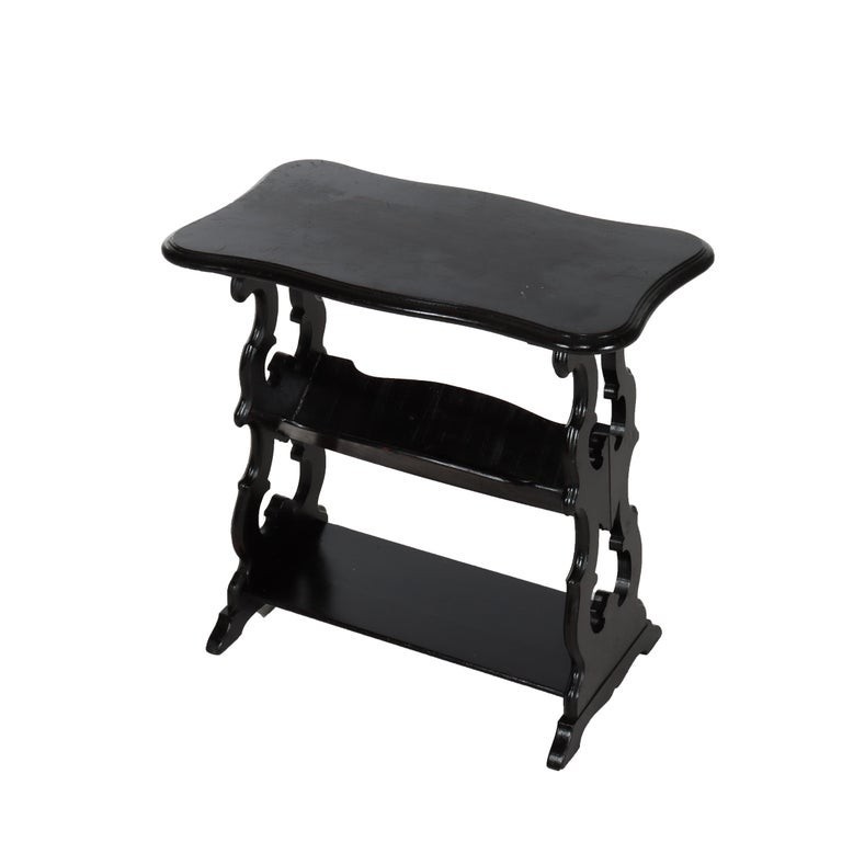 Ebonized Cherry Cut Out Side Table C1900