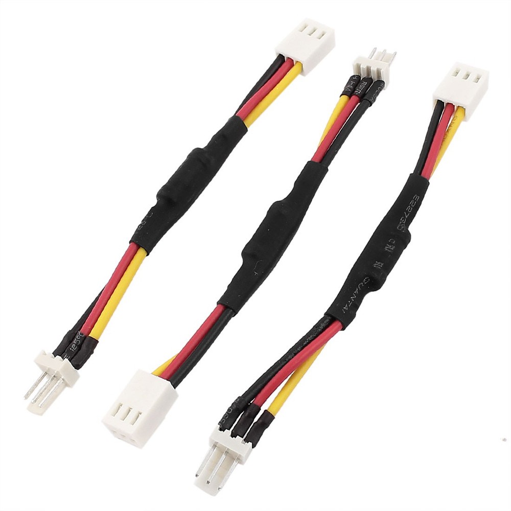 Computer Fan Case 3P Reduce Speed Noise AC Cable 3pcs