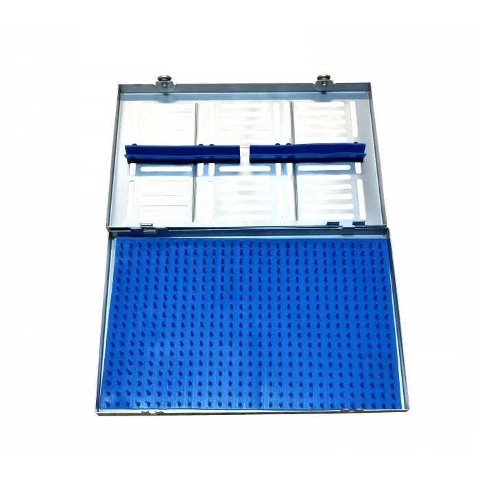 Sterilization Cassette for 20 Instruments With Spikey Mat Silicone