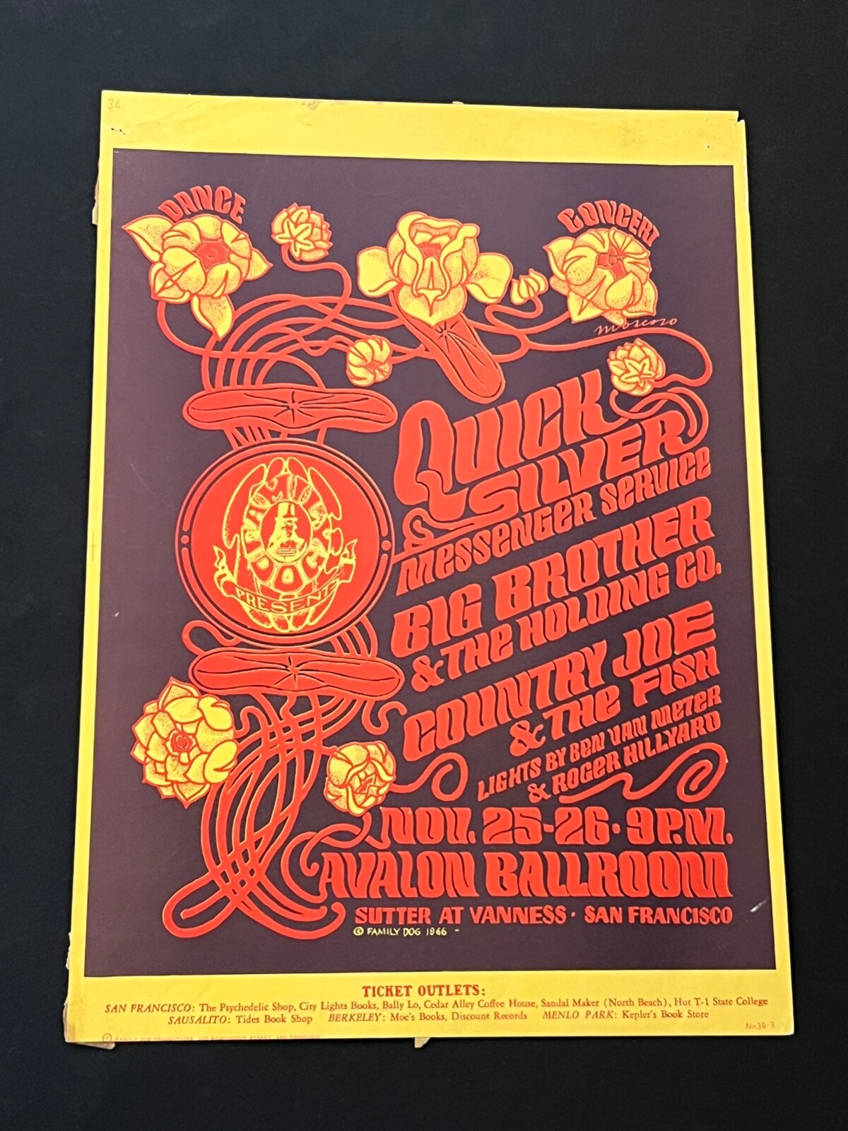 FD 36-3 Janis Joplin Thanksgiving Weekend 1966 Original Concert Poster Avalon