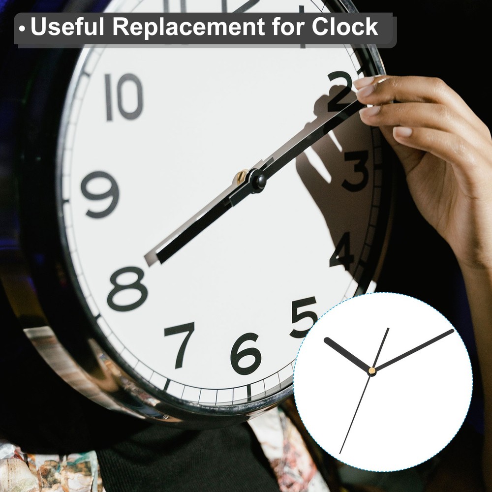6 Set Replacement Clock Hands Kit Mechanism Movement Wall Black