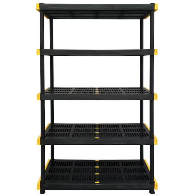 Project Source 5 -Tier Heavy Duty Black Plastic Utility Shelving Unit