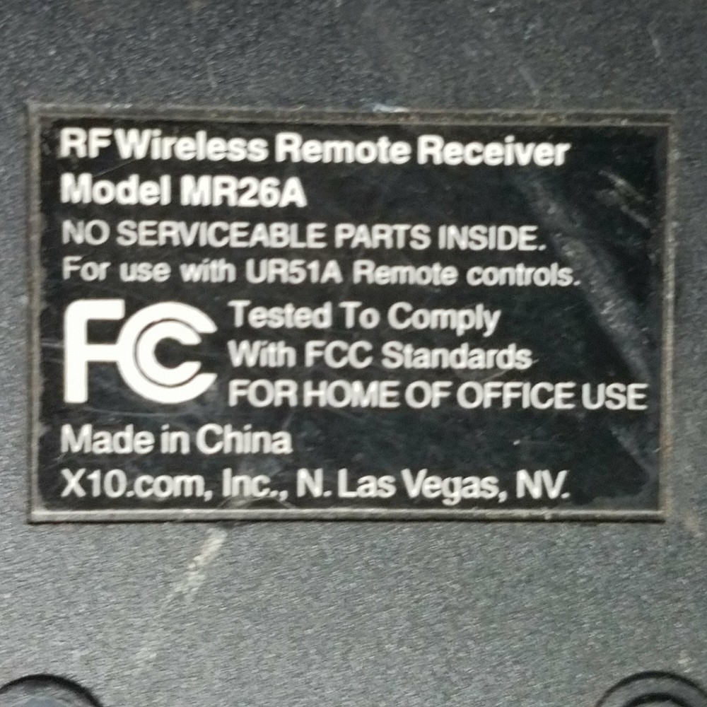 X10 Model MR26A RF Wireless Remote Receiver