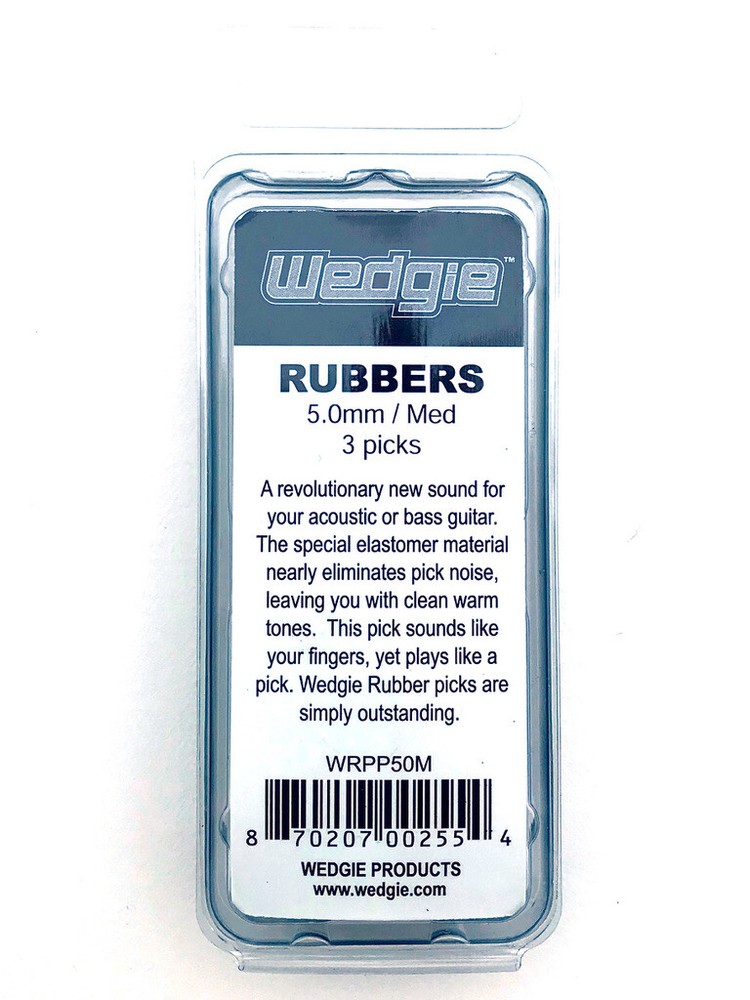 Wedgie Rubber Guitar Picks | 5.0mm | Medium | Grey | 3 pcs