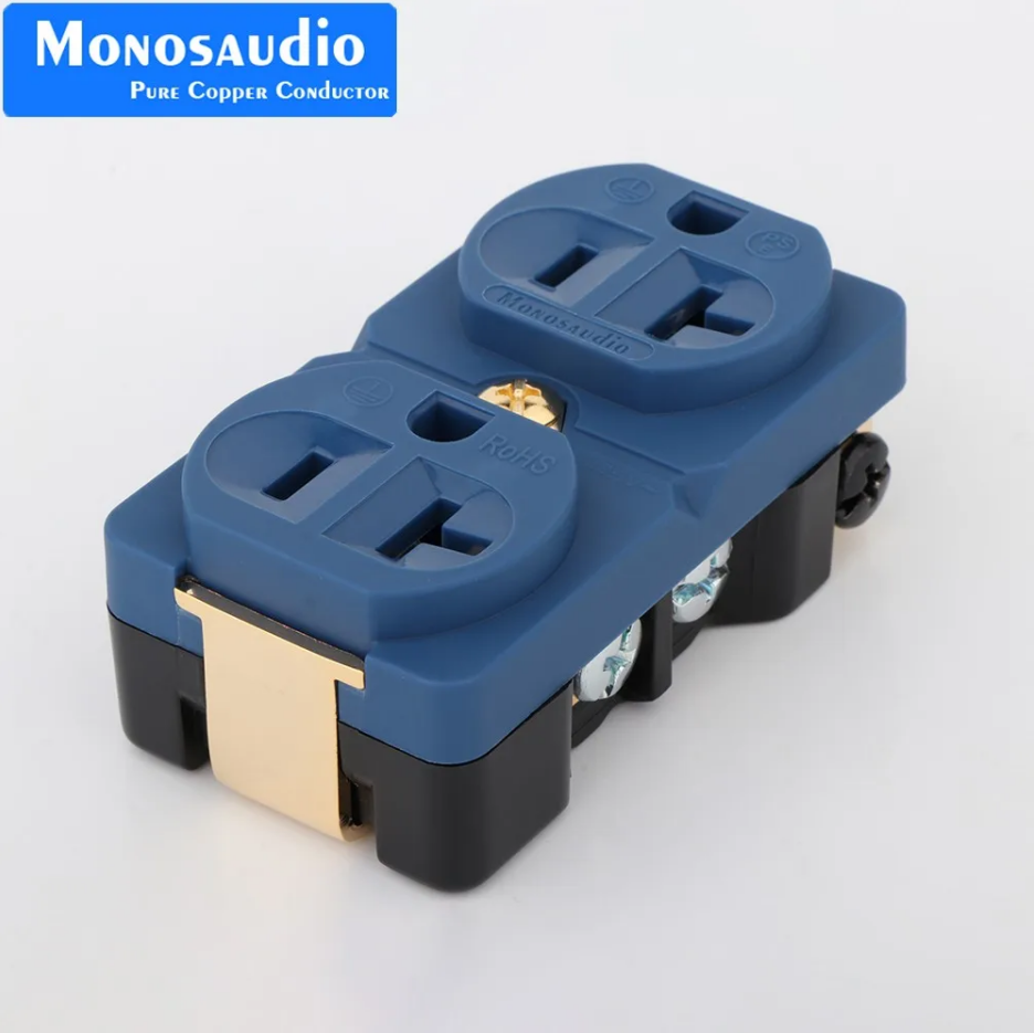 Monosaudio 20A Pure Copper Socket US Receptacles Wall Duplex Distributor Outlets