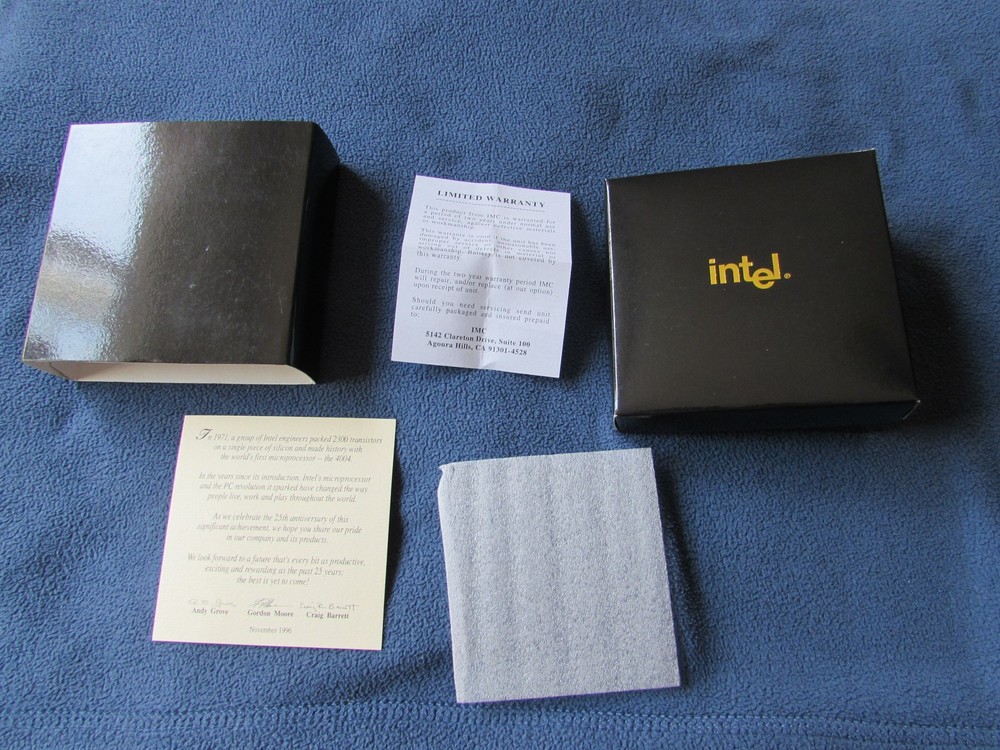 Intel 4004 First Microprocessor Anniversary Clock 1996 Gordon Moore SIGNED CARD