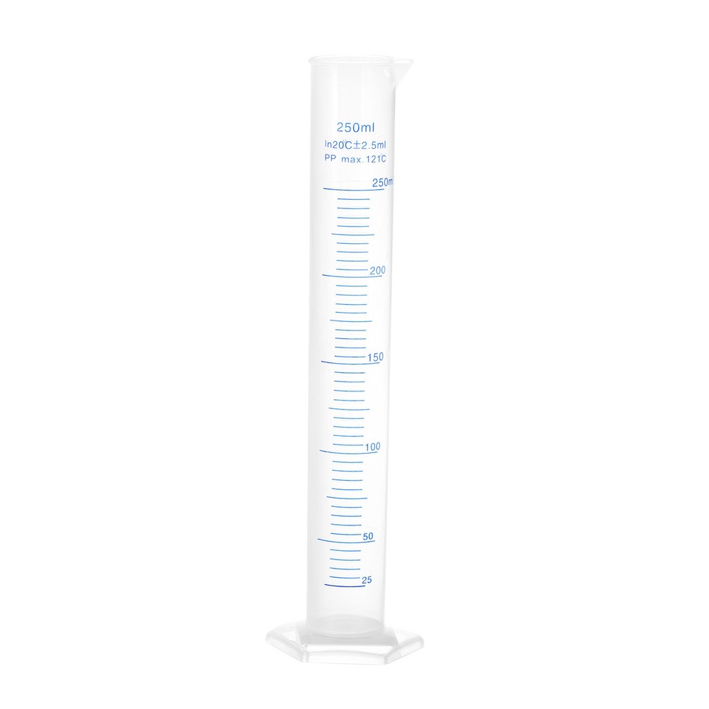 Measuring Cylinder,for DIY Project, Science Lab, (Clear White, 250ml)