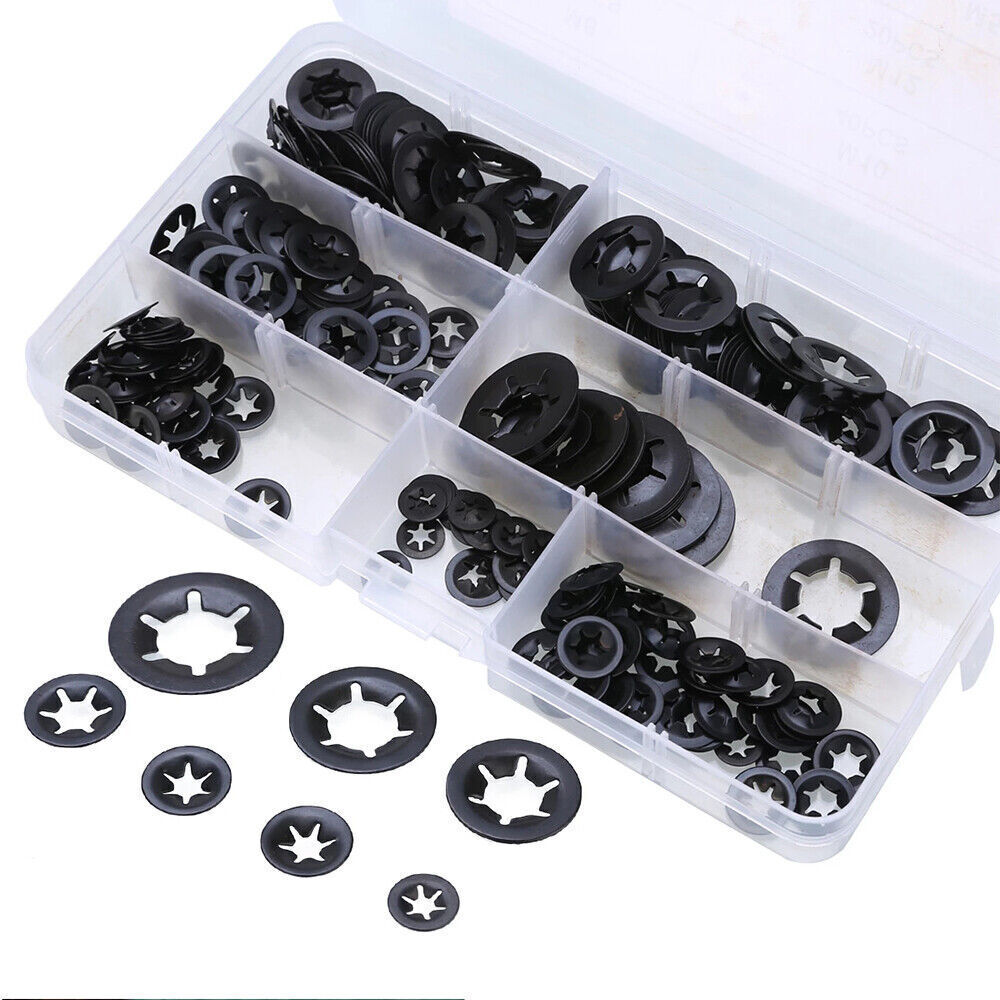 Star Nut Star lock Push-on Locking Washers Clips Fastener Assorted Set 340Pcs