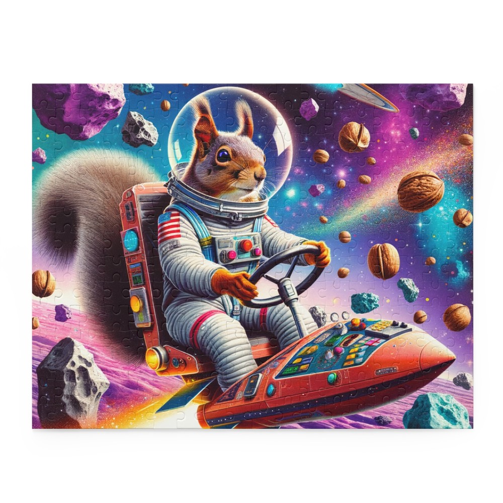 Puzzle (120, 252, 500-Piece) Astronaut Squirrel Space Adventure Artwork