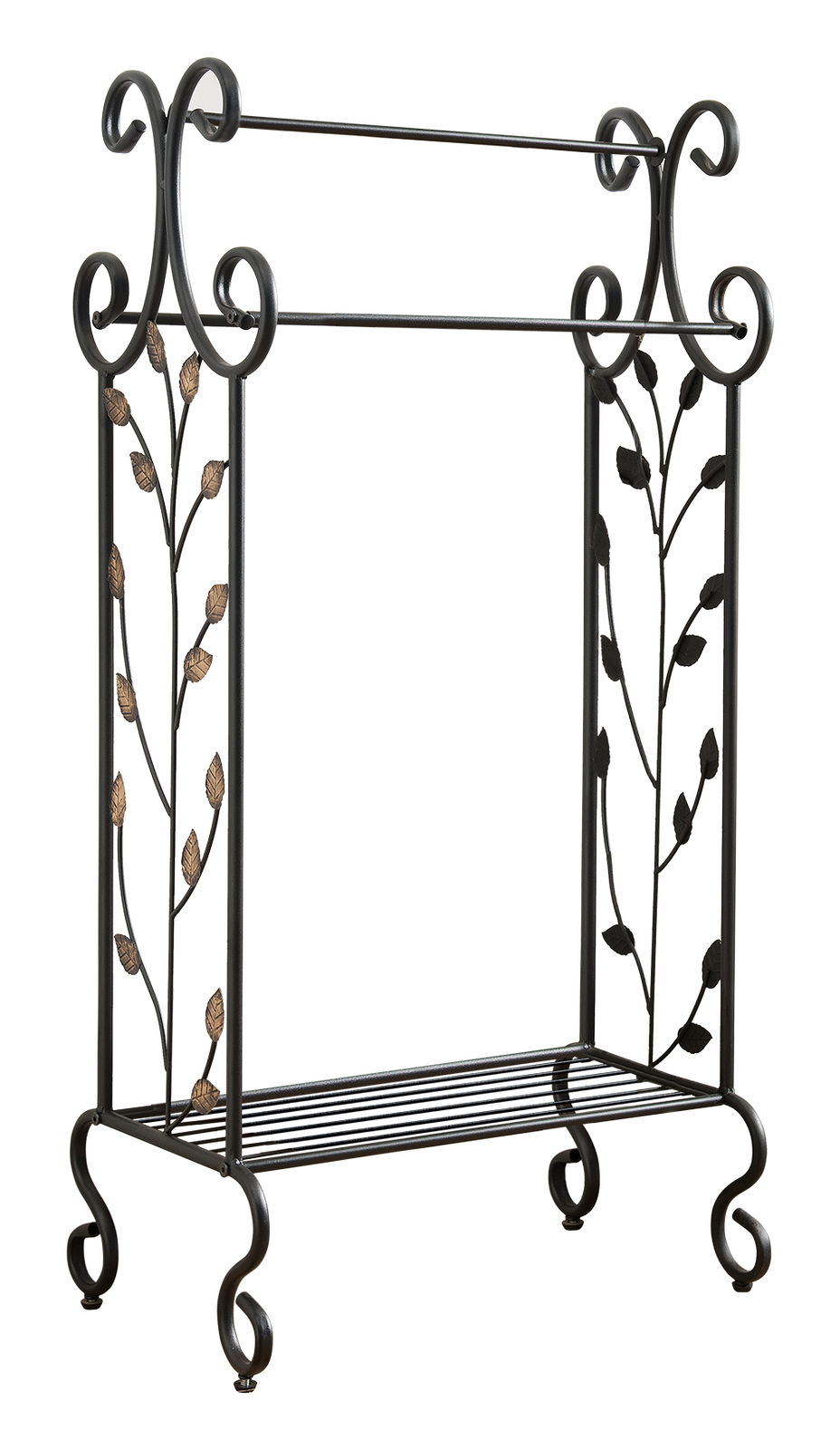 Kings Brand Furniture - Black Metal Free Standing Towel Rack Stand with Shelf