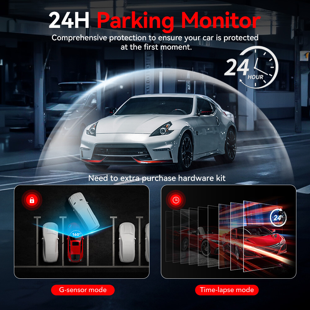 REDTIGER A4 Dash Cam Front and Rear 4K Dash Camera, 5.8GHz WiFi, 2" Touch Screen