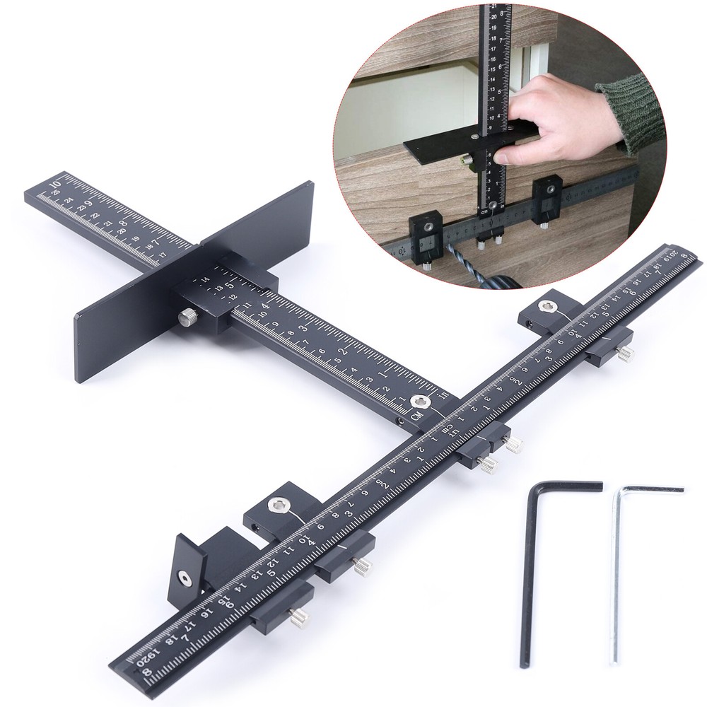 40×25cm Cabinet Knob Install Jig Drawer Pull Handle Door Drill Hole Guide Tools