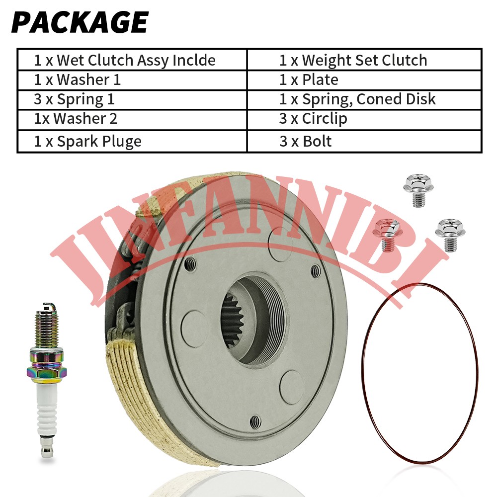 Wet Clutch Assembly Kit Set for Honda Recon 250 TRX250TM TRX250TE 2002-2023