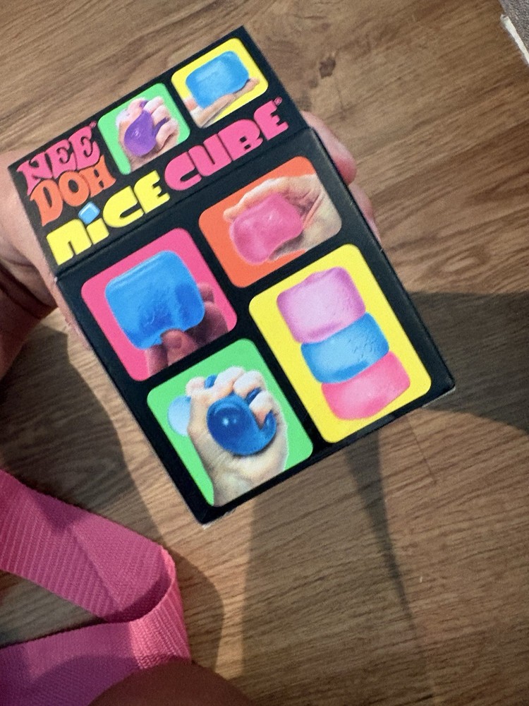 Nee Doh Nice Cube Super Solid Squish Blue Sensory Squeeze Toy