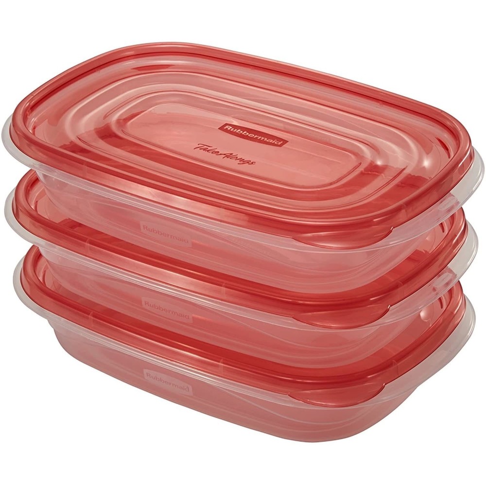 TakeAlongs 4.0-Cup Rectangle Food Storage Containers Ruby Red 3 pack