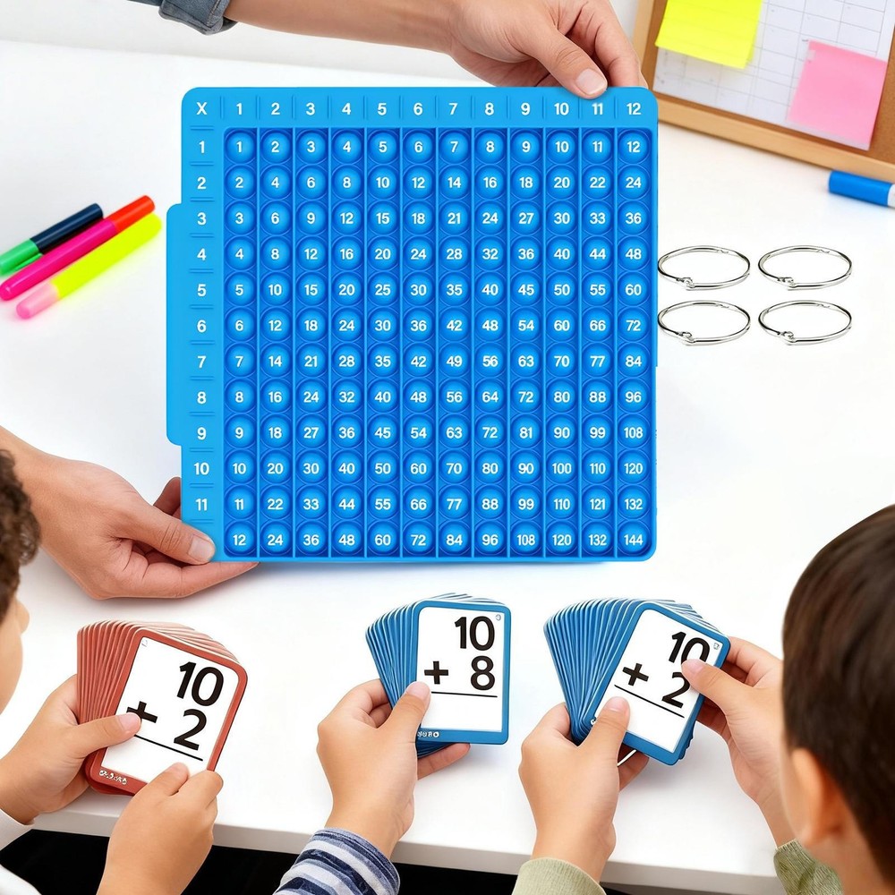 Math Flash Cards + Math Board, Multiplication Flash Card Times Table Chart, Math