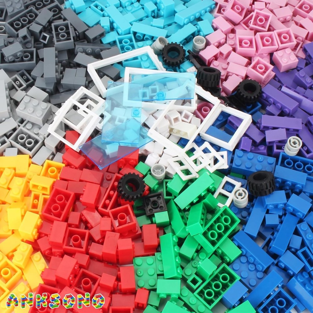 1500-Piece Building Bricks Set with Accessories