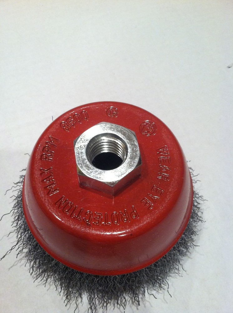 4" cup Brush,5/8-11" crimped