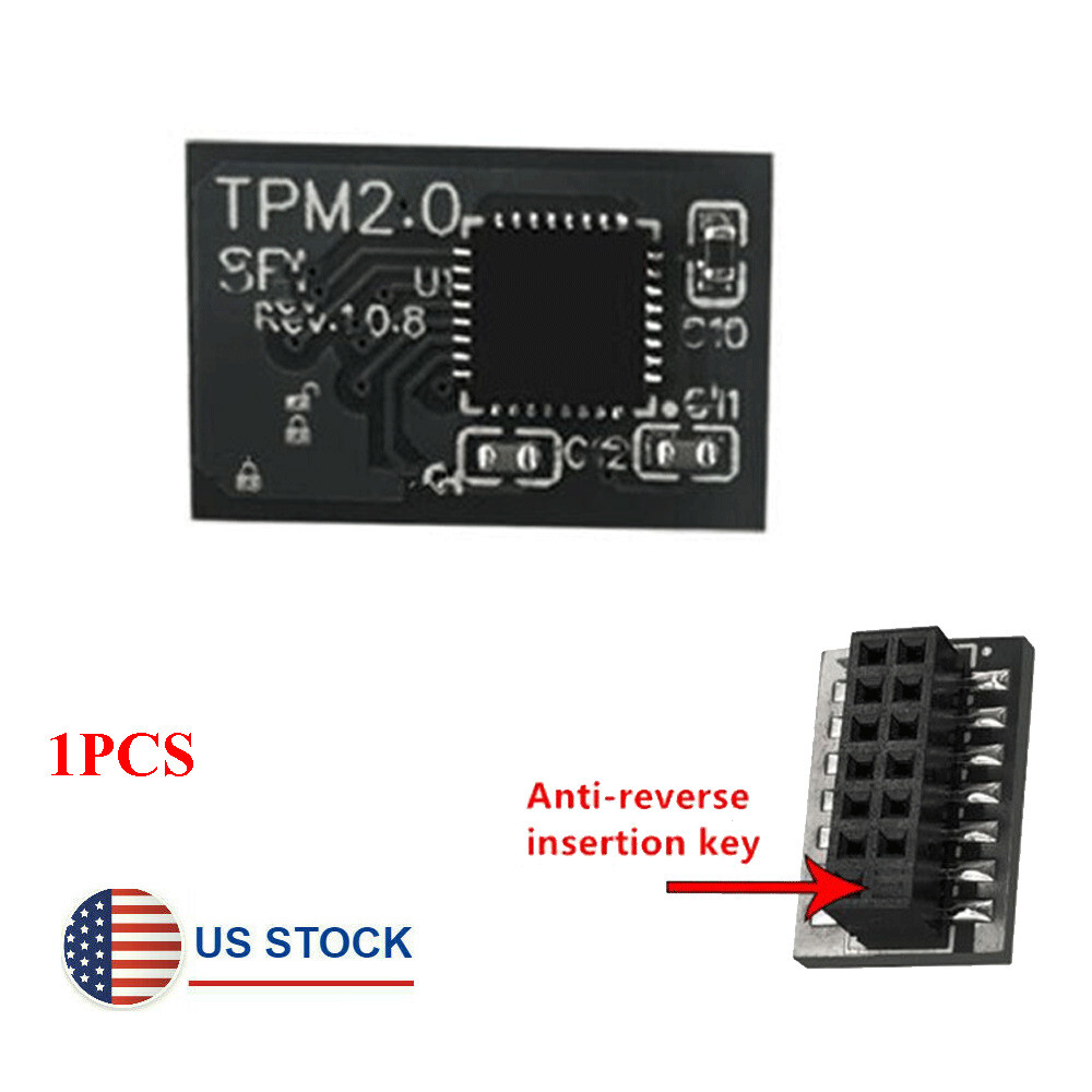 TPM 2.0 Security Module For Asrock 14 Pin SPI TPM2.0 Motherboard For Windows 11