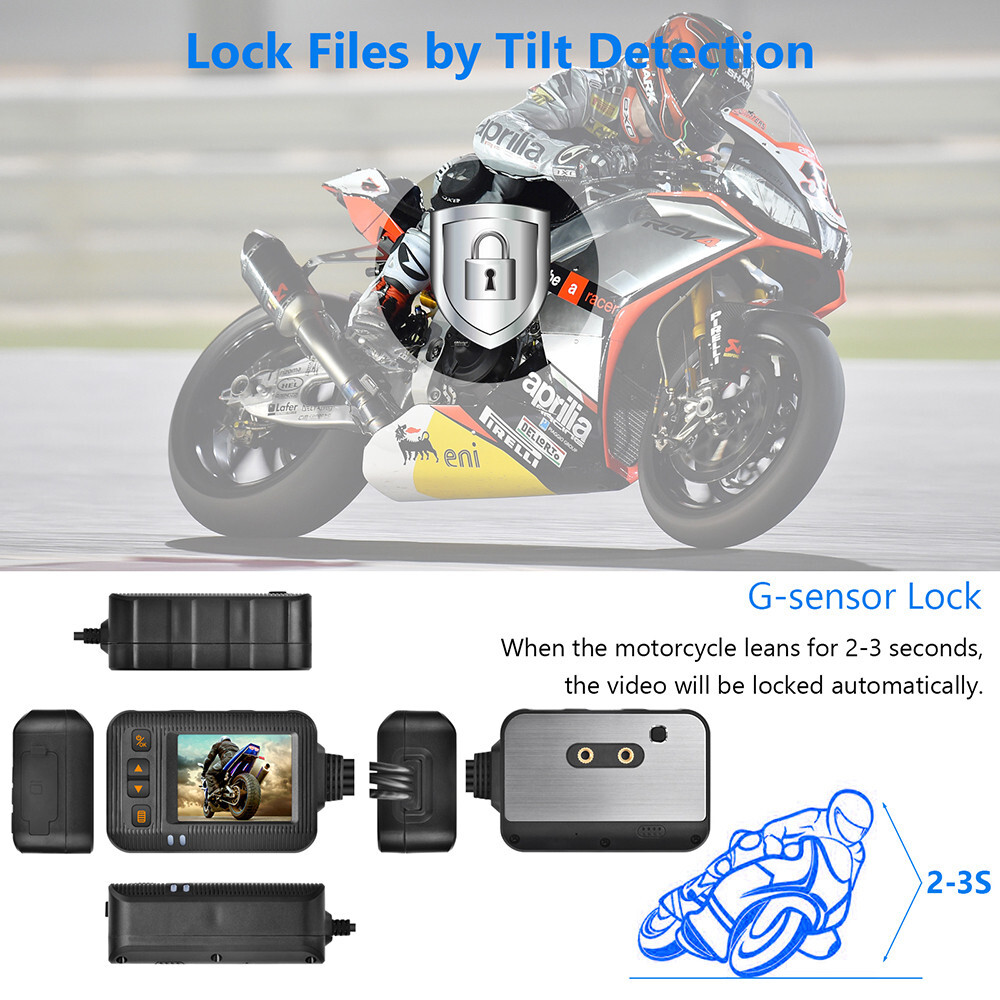 Motorcycle DVR Dash Cam 1080P Front Rear Camera Night Vision Loop Recording