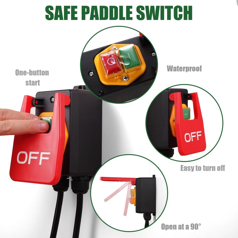 Paddle Switch for Table Saw 110V to 120V Single Phase On/Off Switch with Larg...