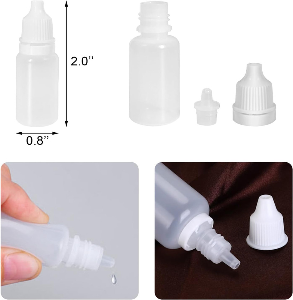 12pcs Eye Dropper Bottles, 10ml Plastic Squeezable Dropper Bottles, Eye Liquid E