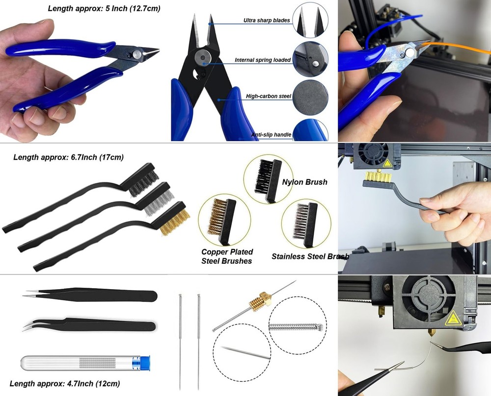 124Pcs 3D Printing Accessory Tools with Tool Bag for Printer Modeler...
