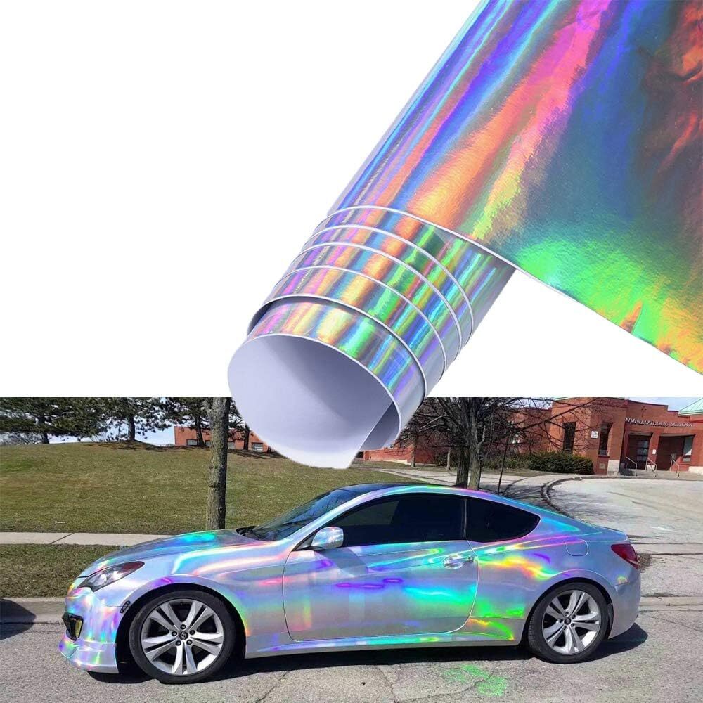 Printable Silver Rainbow Holographic Adhesive Vinyl For Decals/Stickers/Labels