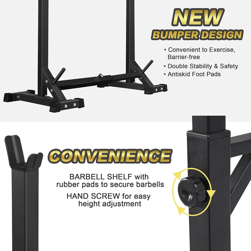 Adjustable Squat Rack Stand Multi-Function Barbell Rack Weight Lifting Gym